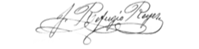 Firma autógrafa de Refugio Reyes Rivas